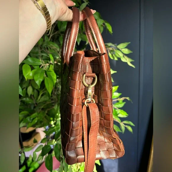 Woven Leather Tote Bag - Brown - Picture 4 of 10